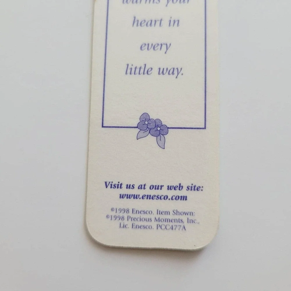 Vintage 90s Precious Moments Bookmark Girl Dogs Cottagecore, 1998 Enesco PCC477A